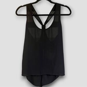 Naked Zebra | Black Sheer Tank Top –Open Back | Size S